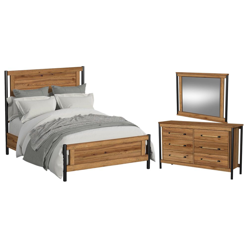 Hawthorne Furniture Norcross 5 Piece Queen Panel Bedroom Set in Hickory, , large