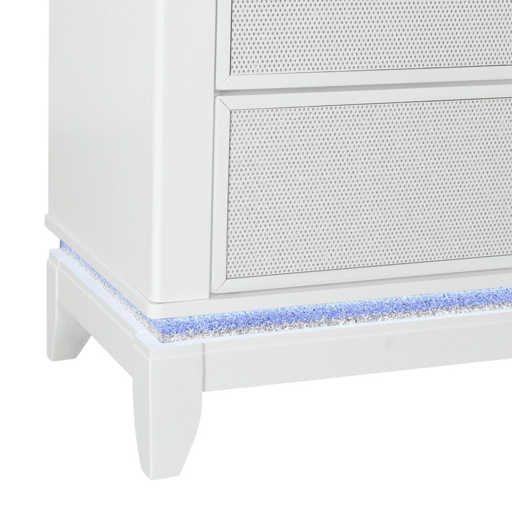 Global Furniture USA Alina 5-Drawer Chest with LED in White, , large