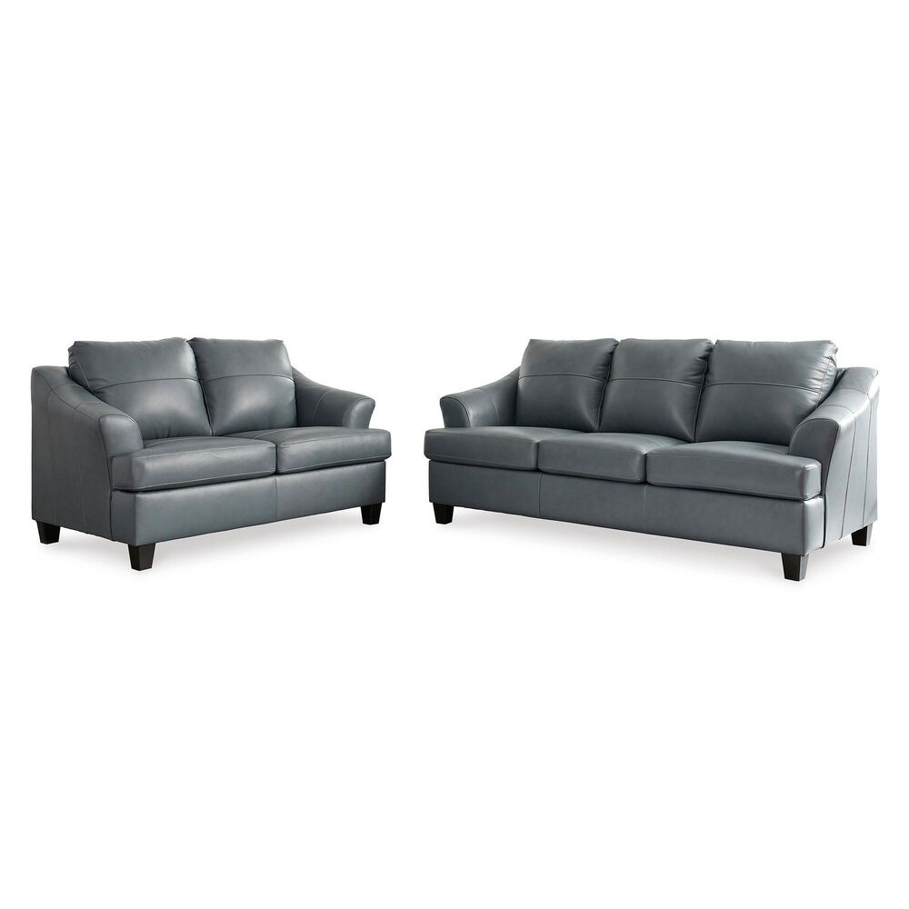 Ashley Genoa Leather Sofa and Loveseat in Steel, , large