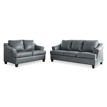 Ashley Genoa Leather Sofa and Loveseat in Steel, , large