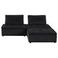 HOMLUX Anna 3-Piece Stationary Sectional Sofa in Black Velvet, , large