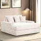 Furniture of America Tavedestrand Oversized Chaise Lounger with Cupholders and USB Ports in White, , large