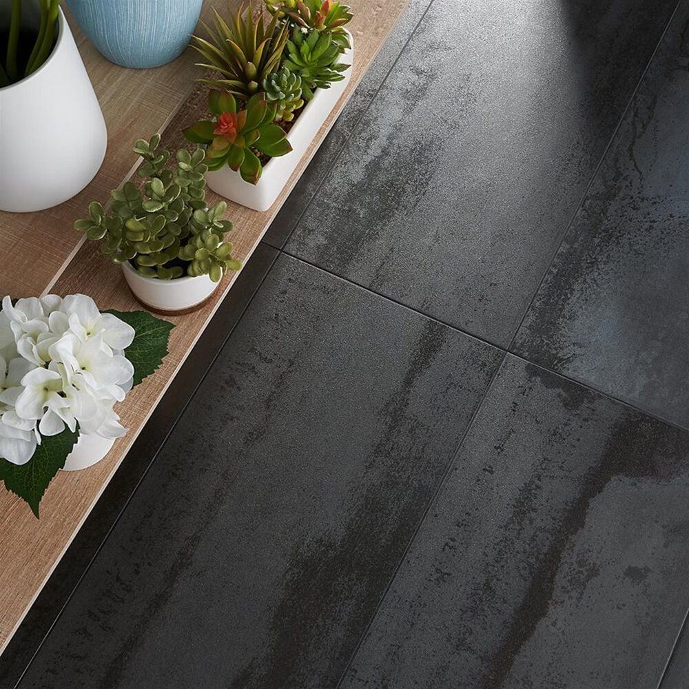 Soho Studio Revive Black Iron 12&quot; x 24&quot; Porcelain Tile, , large