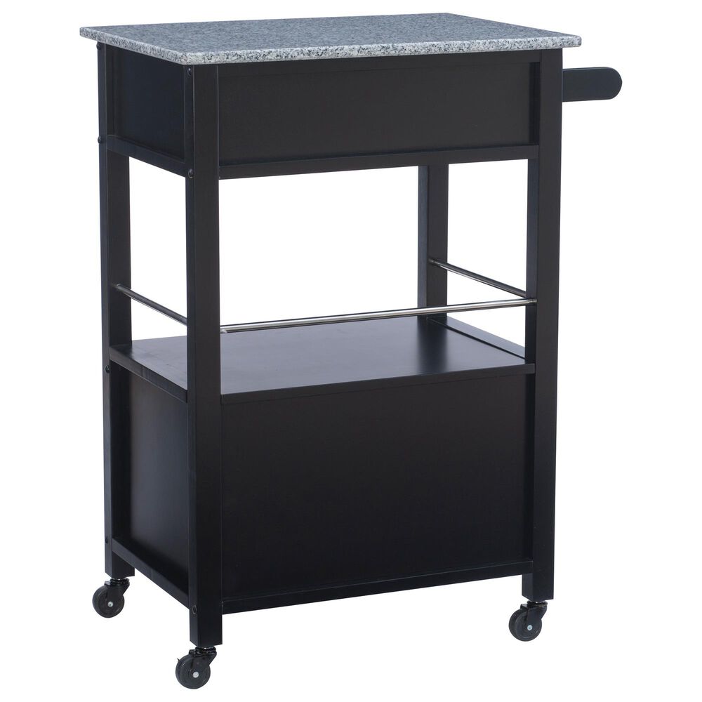 Linon Home Decor Mitchell Kitchen Cart in Black and Grey, , large