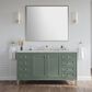 James Martin Vanities Chicago 60" Single Bathroom Vanity in Smokey Celadon with 3 cm Ethereal Noctis Quartz Top, Rectangular Sink and FreePower Wireless Charger, , large
