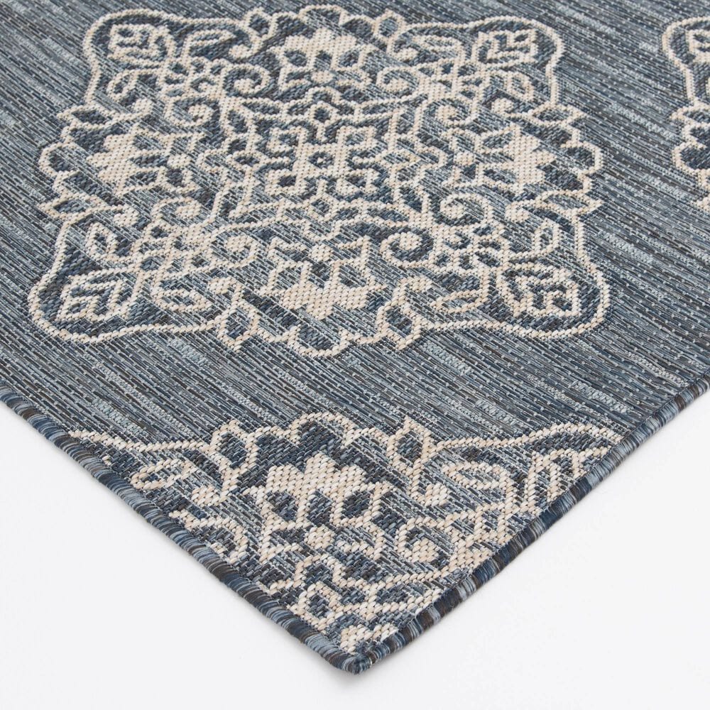Central Oriental Melbourne Devora 7&#39;10&quot; x 9&#39;10&quot; Lagoon and Vanilla Area Rug, , large