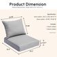 HOMLUX 25" x 25" Outdoor Seat Cushion and Back Cushion Set in Light Gray, , large
