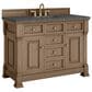 James Martin Vanities Brookfield 48" Single Bathroom Vanity in Pecan with 3 cm Parisien Bleu Quartz Top and Rectangular Sink, , large