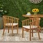 Hearth and Haven Outdoor Dining Chair with Cream Cushion in Teak (Set of 2), , large