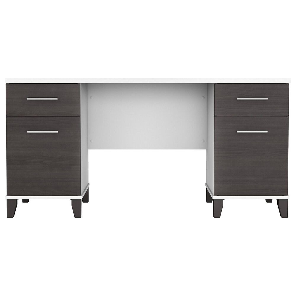 Bush Somerset 3 Piece Office Desk Set in Storm Gray/White, , large