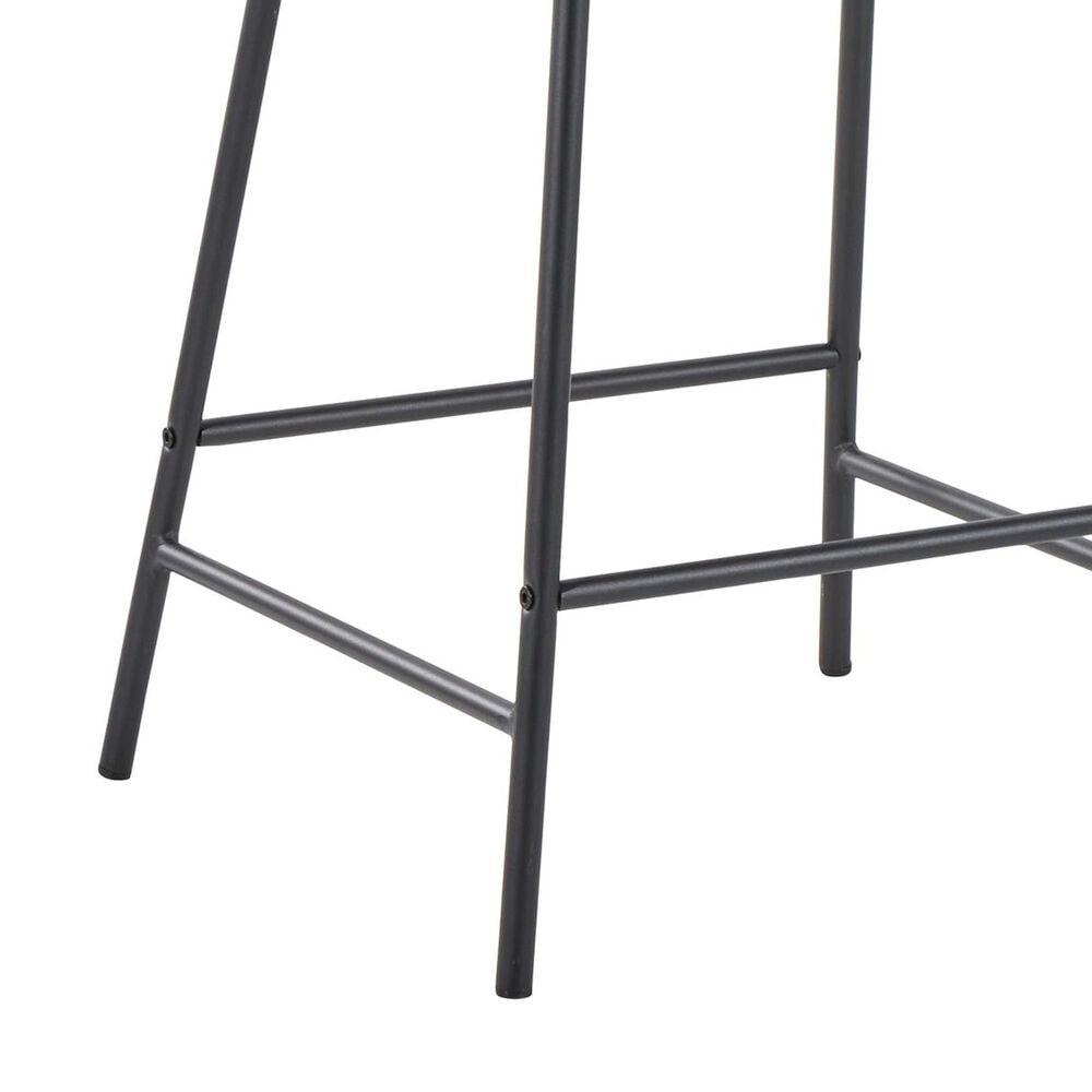 LumiSource Daniella Counter Stool with Black Faux Leather Upholstery in Black (Set of 2), , large