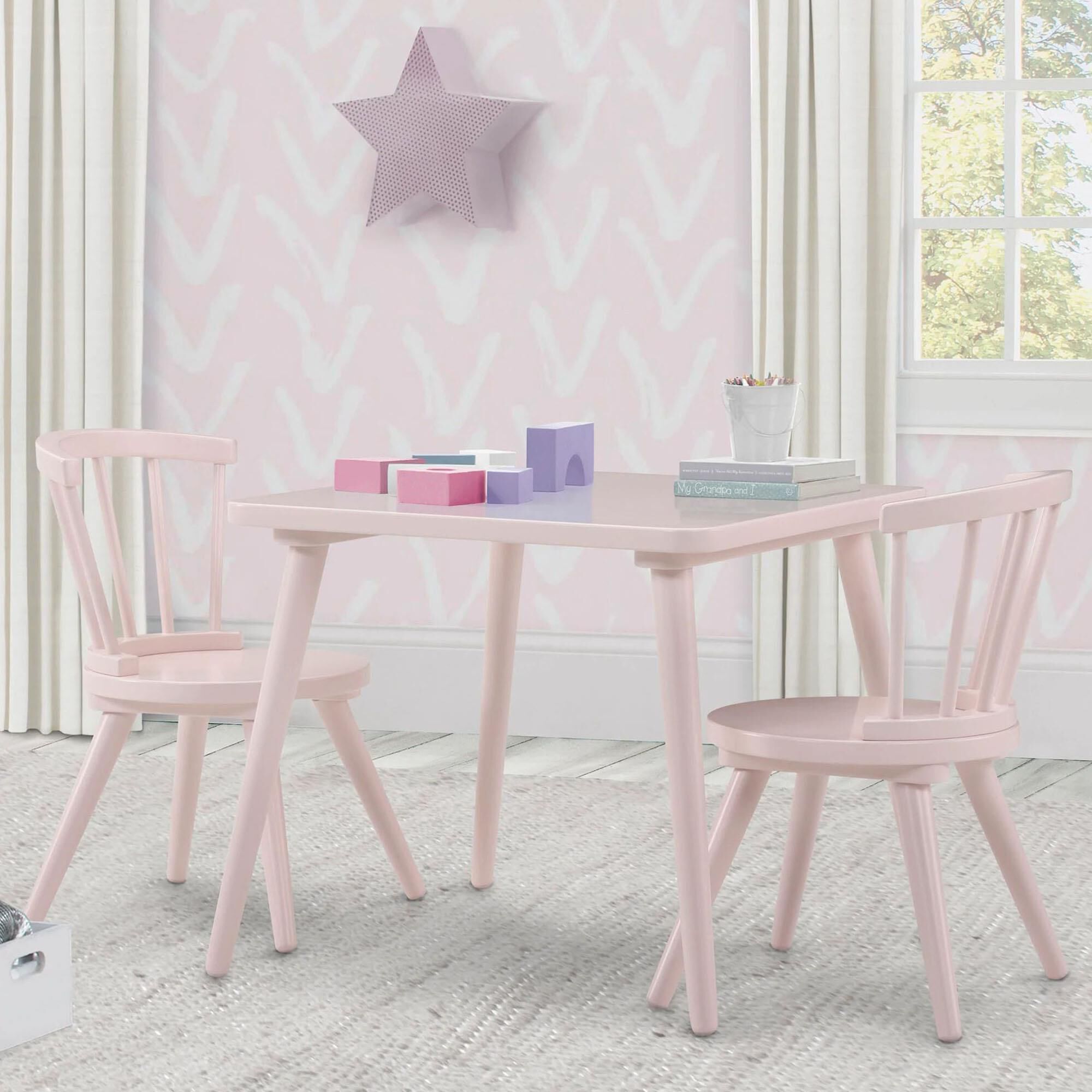 Blush pink table and best sale chairs