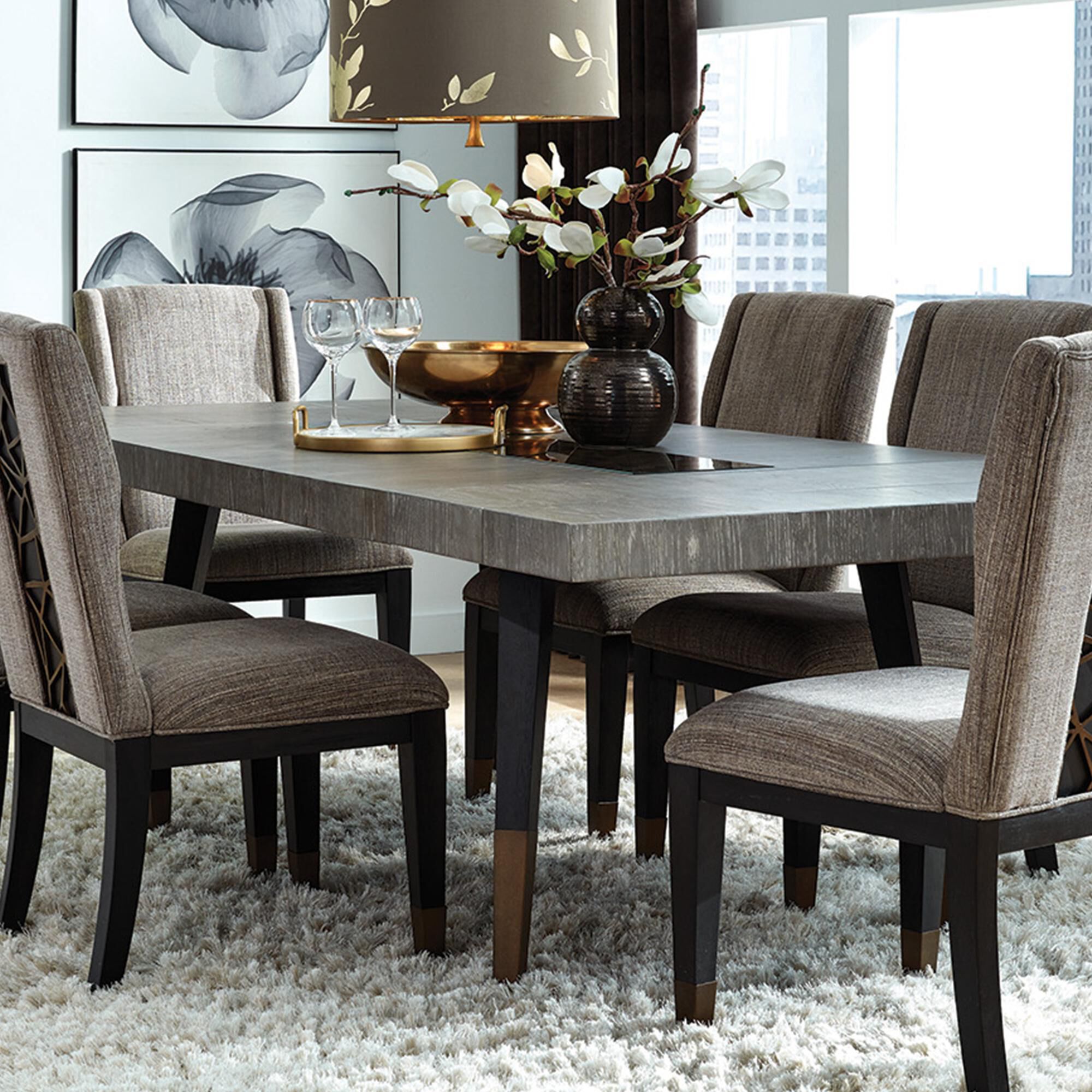 Dining table and chairs discount grey