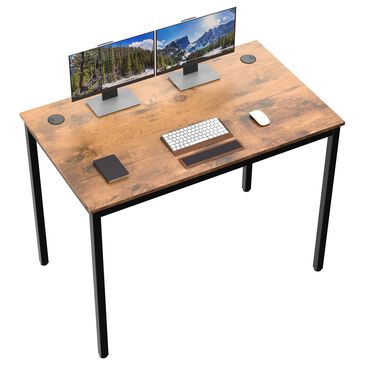 Eureka 39" Writing Desk in Rustic Brown and Black, , large