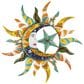 Maple and Jade 36" x 36" Abstract Patterned Sun and Moon Wall Decor in Multicolor, , large