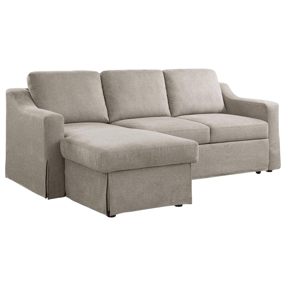 Lifestyle Solutions Haddington Stationary Convertible Sleeper Sofa with Chaise in Flax, , large