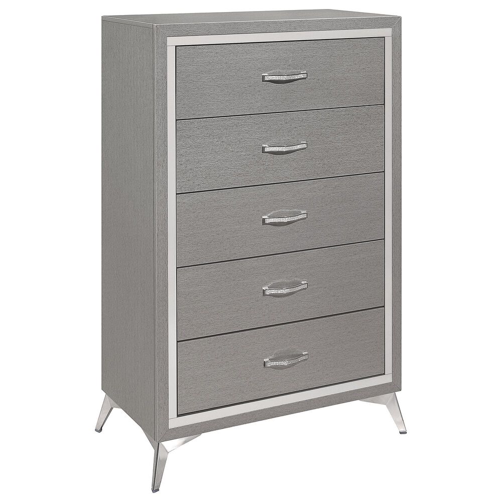 New Heritage Design Huxley 5-Piece King Bedroom Set in Gray, , large