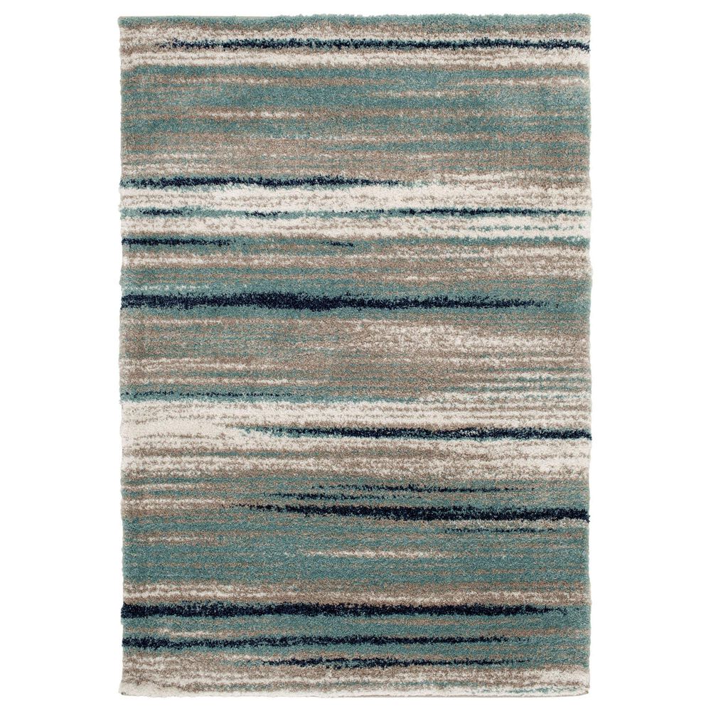 Central Oriental Tulsa Dunkerton 7"10" x 9"10" Aqua and Blue Navy Area Rug, , large