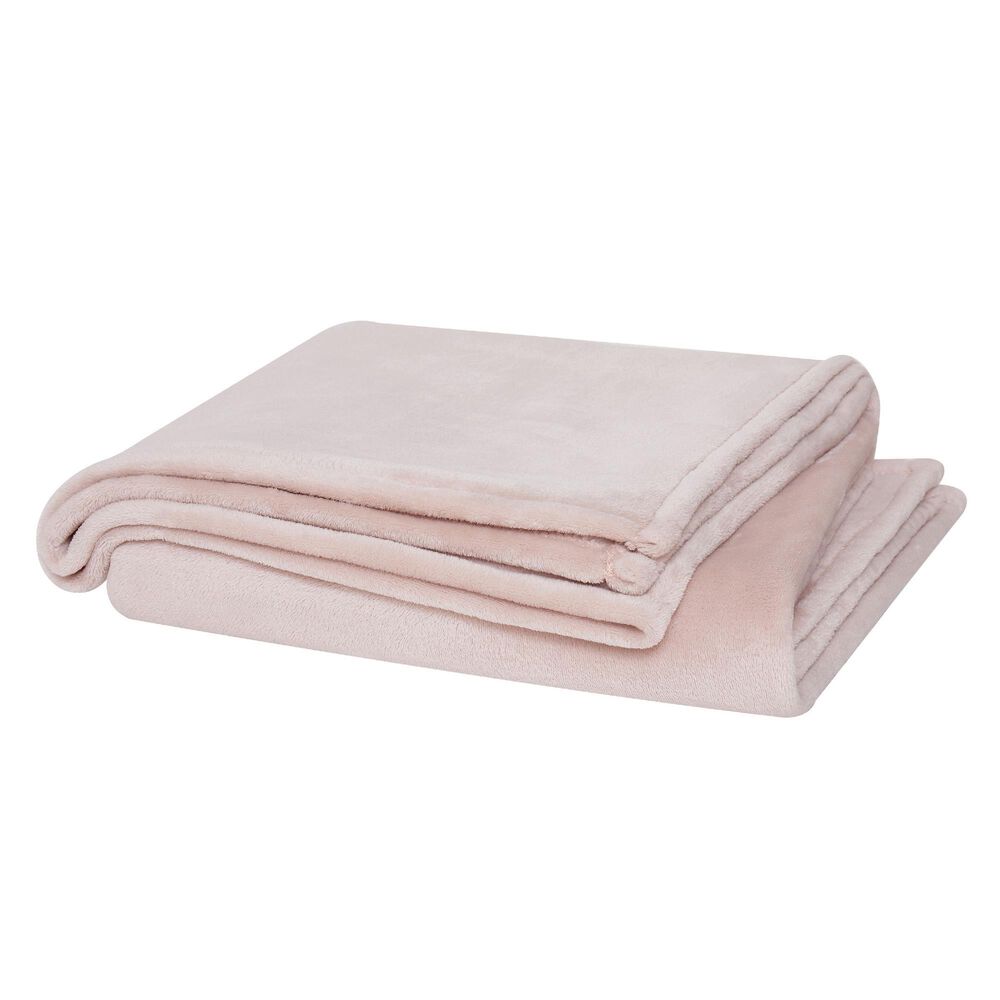 Pem America Cannon Solid Plush Full/Queen Blanket in Blush, , large