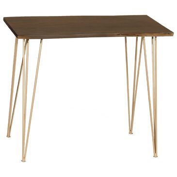 Carolina Chair and Table Seti Live Edge Bar Table in Elm and Gold, , large