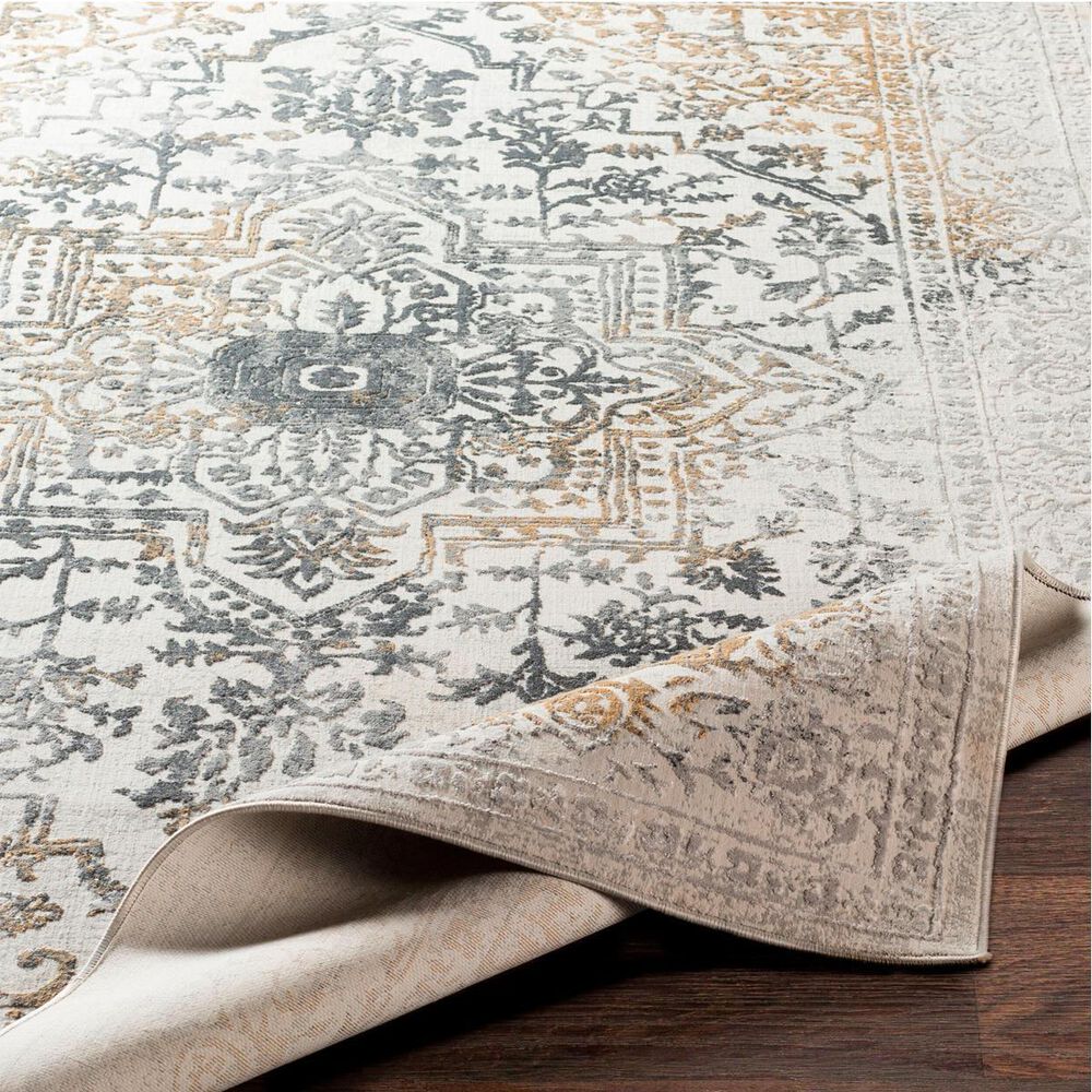 Surya Aisha Charcoal, Gray, Mustard and Light Gray 6&#39;7&quot; x 9&#39;6&quot; Area Rug, , large