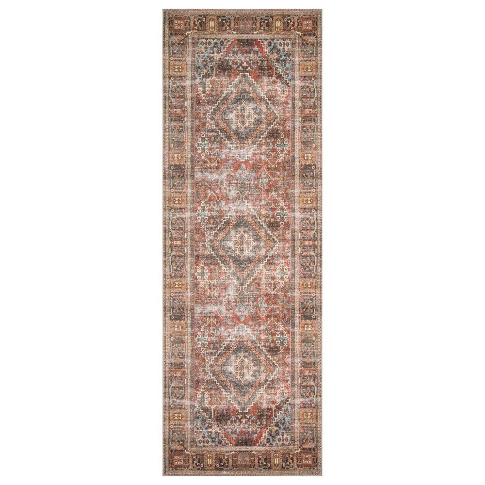 Loloi Loren LQ-13 2"6" x 7"6" Brick and Midnight Runner, , large