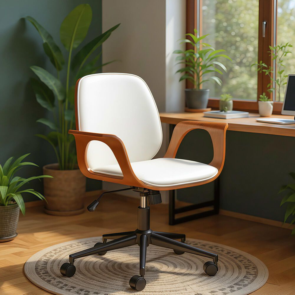 Zuo Modern Ali Office Chair in Black and Walnut, , large