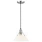 Golden Lighting Orwell 1-Light Medium Pendant with Opal Glass Shade in Pewter, , large