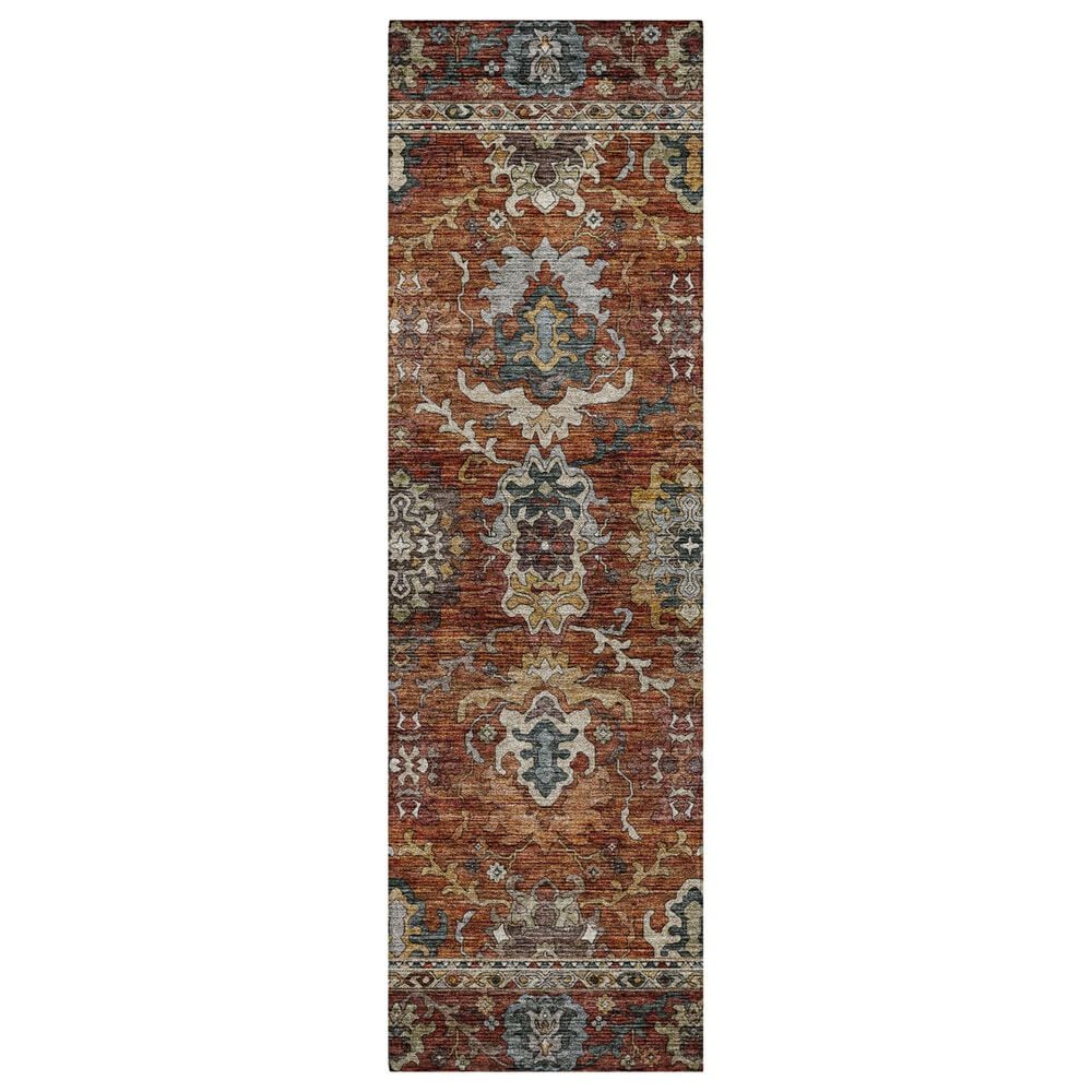 Dalyn Rug Company Silk Road Paprika, Chocolate, Ivory, Gold, Copper, Blue, Teal and Mocha 2"3" x 7"6" Runner, , large
