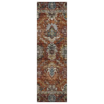Dalyn Rug Company Silk Road Paprika, Chocolate, Ivory, Gold, Copper, Blue, Teal and Mocha 2"3" x 7"6" Runner, , large