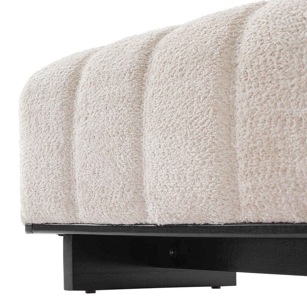 Hearth and Haven 64" Upholstered Dining Bench with Tufted Design in Beige, , large