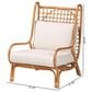 Baxton Studio Helina Accent Chair with Light Honey Rattan in White, , large