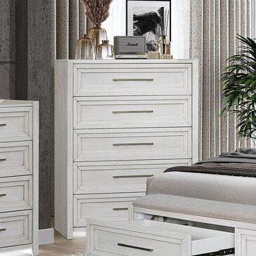 Sasha Lee Contemporary Chest in Brushed White, , large