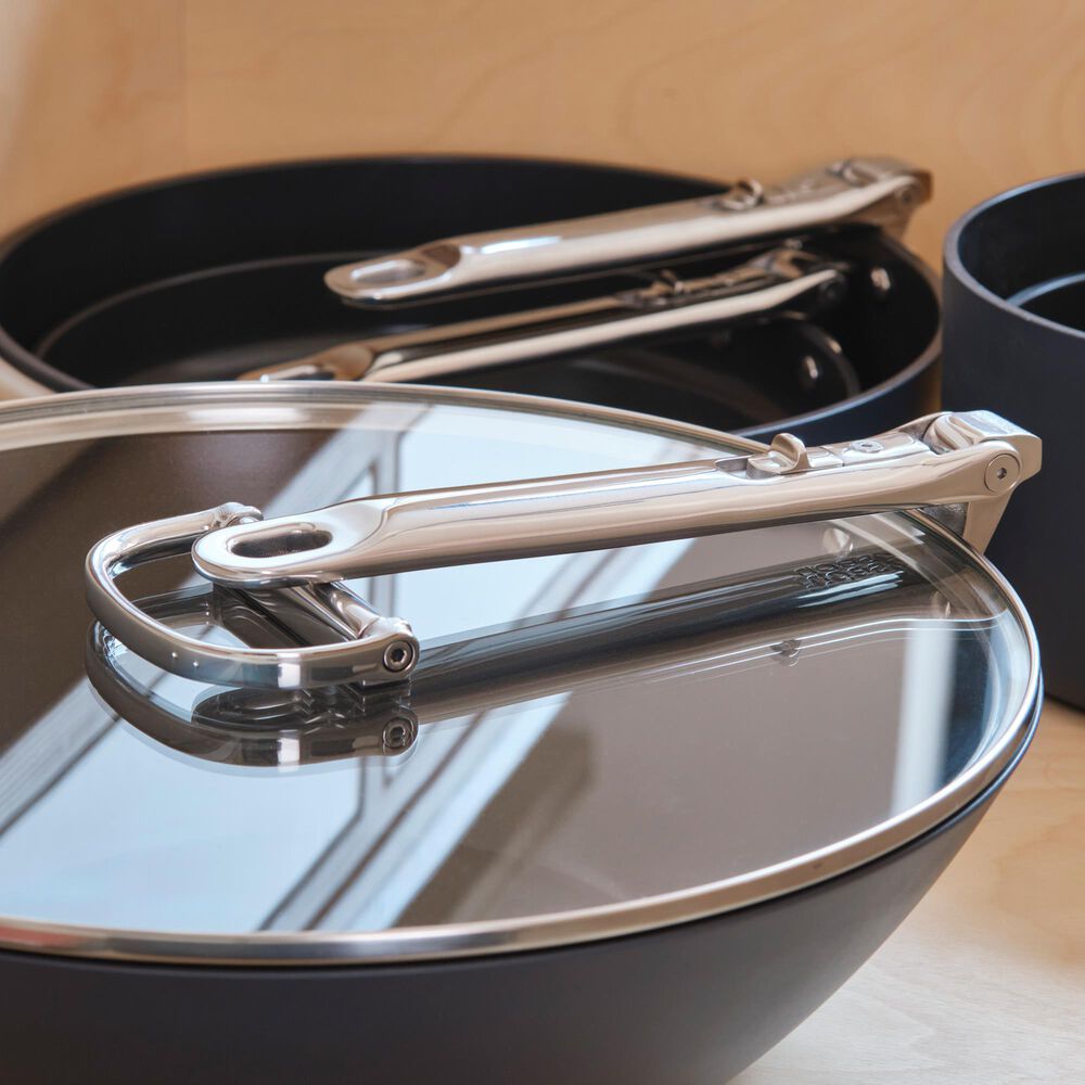 Joseph Joseph Space 12.5" Non-Stick Wok with Folding Handles and Lid in Midnight Blue, , large