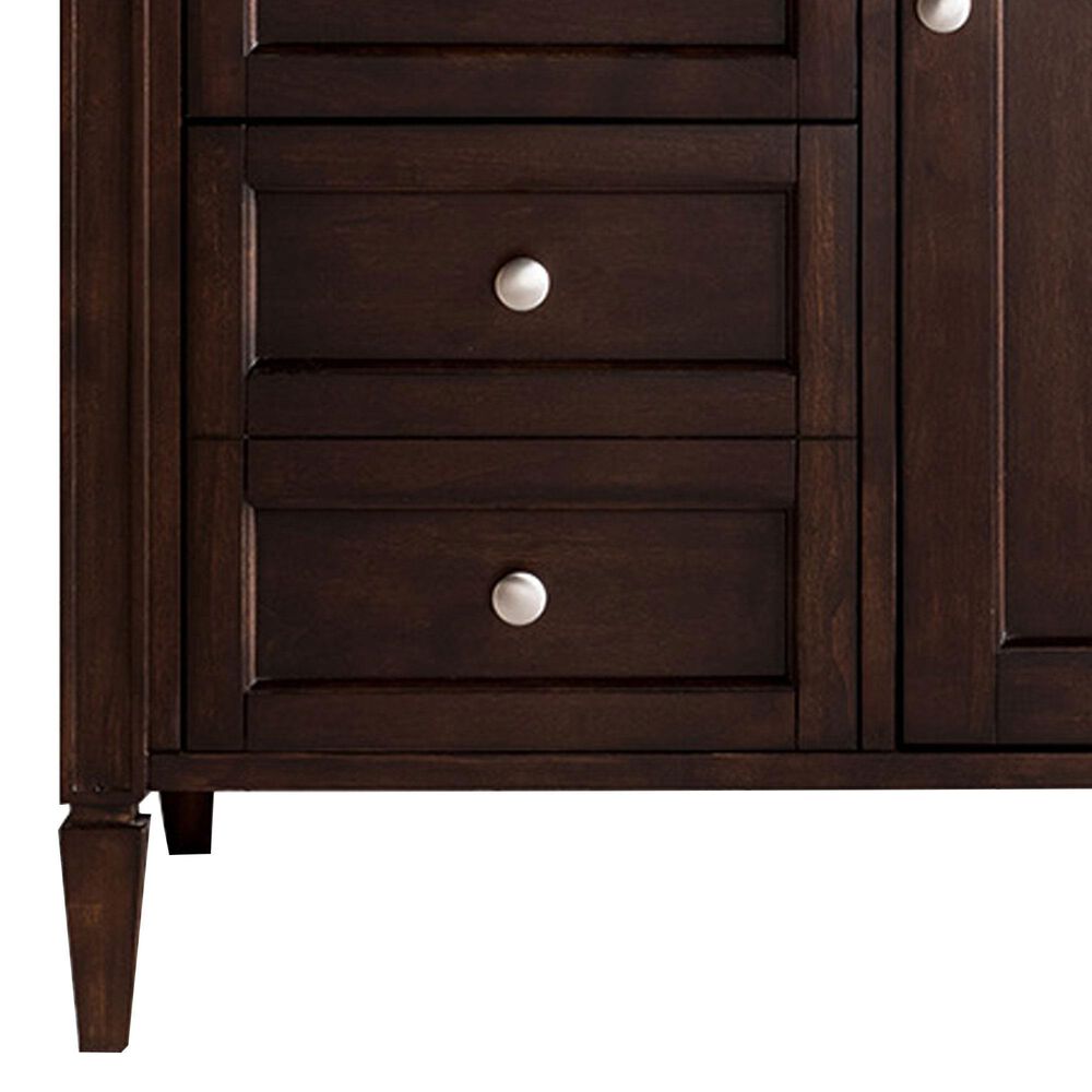 James Martin Vanities Brittany 36&quot; Single Bathroom Vanity in Burnished Mahogany with 3 cm Carrara White Marble Top and Rectangle Sink, , large