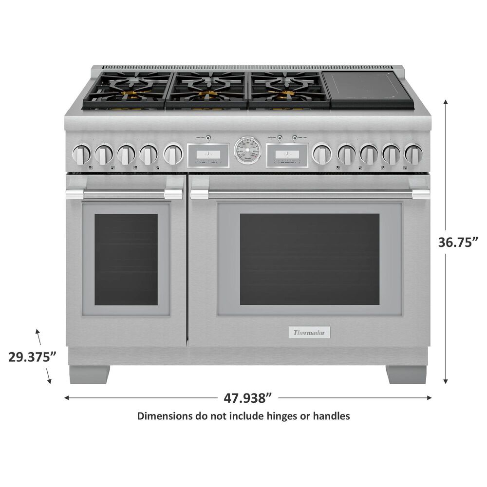 Thermador 48&quot; Pro Grand Commercial Depth Dual Fuel Range in Stainless Steel, , large