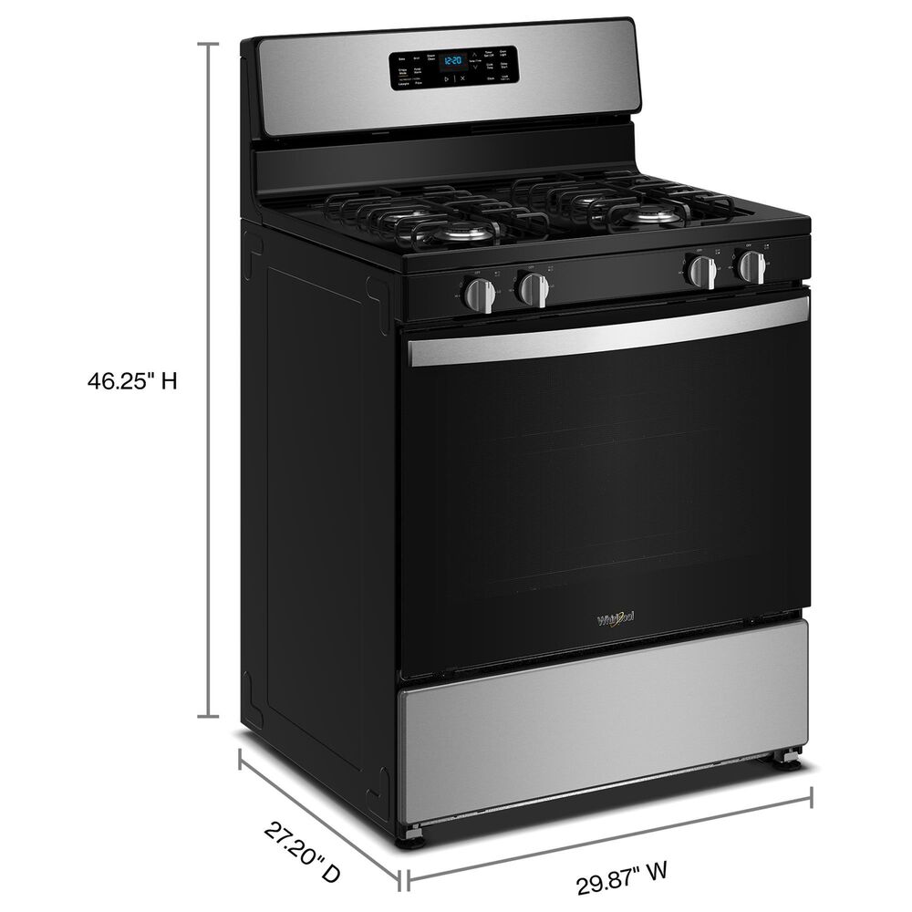 Whirlpool 5.1 Cu. Ft. Gas Range with No Preheat Mode in Stainless Steel, , large