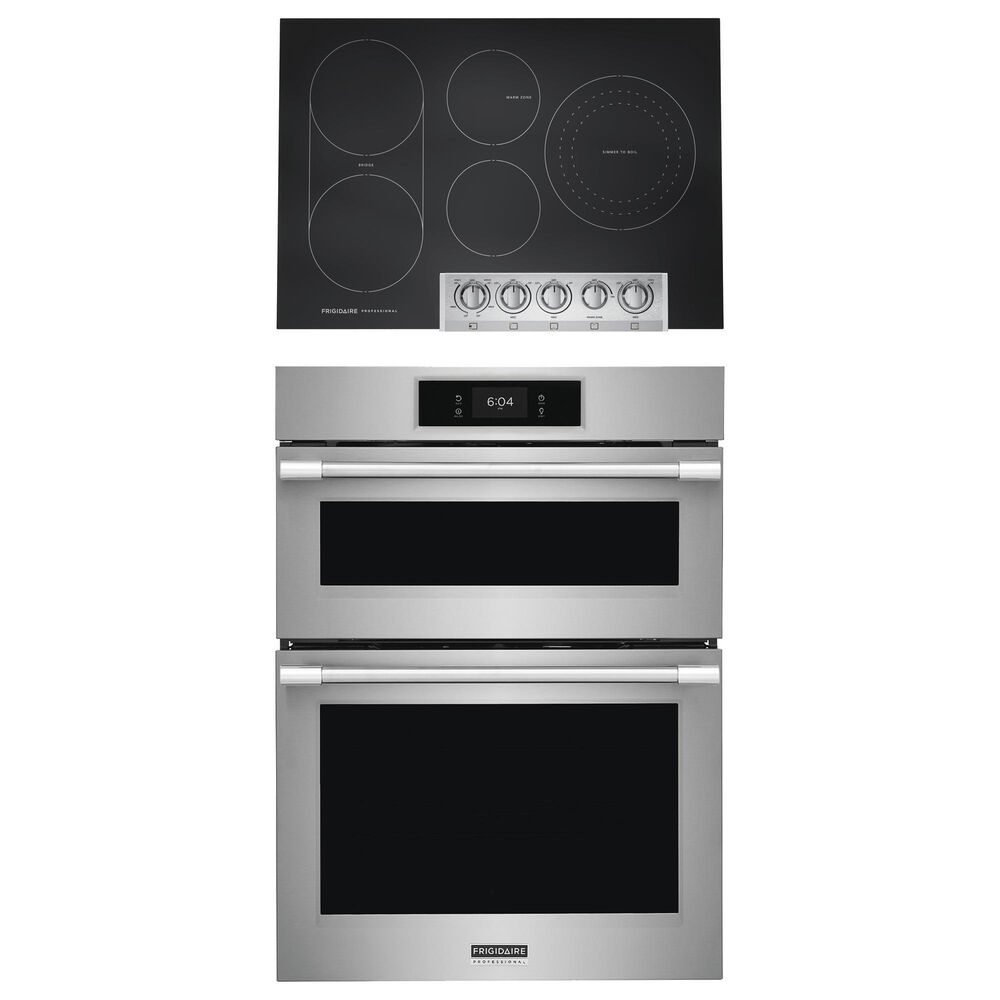 Frigidaire Professional Professional 2-Piece Kitchen Package with 30" Microwave Combination Wall Oven and 30" Electric Cooktop in Stainless Steel, , large