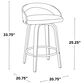 LumiSource Grotto 26" Swivel Counter Stool with White Faux Leather Upholstery in Light Grey and Black (Set of 2), , large