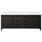 Lexora Home Marsyas 84" Double Bathroom Vanity in Brown with White Quartz Top and Rectangular Sinks, , large