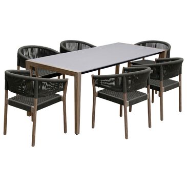 Blue River Fineline and Doris 7-Piece Patio Dining Set in Light Eucalyptus, Gray and Black, , large