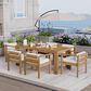 Hearth and Haven 7-Piece Outdoor Dining Set with Beige Cushions in Light Teak, , large