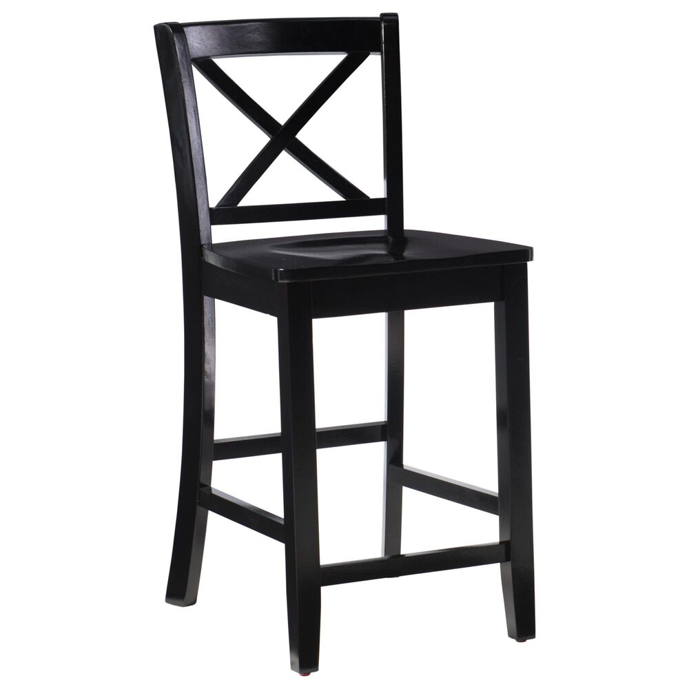 Linon Home Decor Torino X-Back Counter Stool in Black, , large