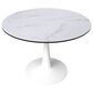 Leisuremod Leisuremod Bristol 40 round dining table White base with marbled MDF top, , large