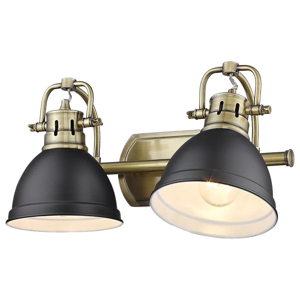Golden Lighting Duncan 2-Light Bath Vanity in Aged Brass and Matte Black, , large
