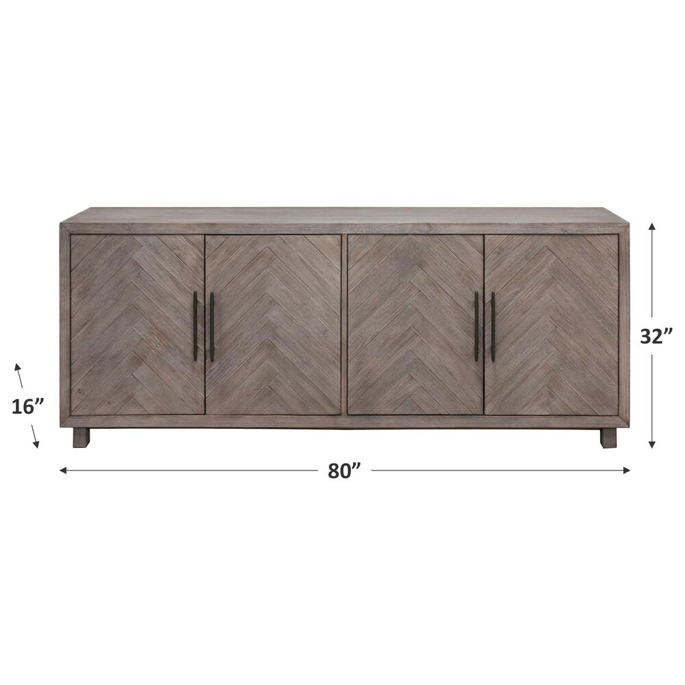 Wycliff Bay Palisades 80&quot; 4-Door Console in Brushed Gray, , large