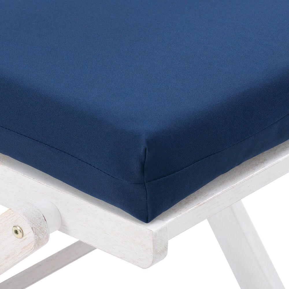 CorLiving Miramar Patio Folding Chair in White/Navy Blue &#40;Set of 2&#41;, , large
