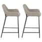 LumiSource Daniella 24" Counter Stool with Grey Upholstery in Black (Set of 2), , large