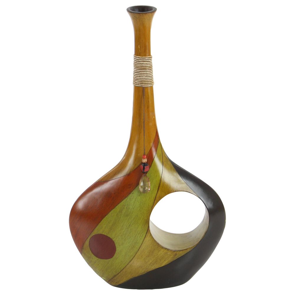 Maple and Jade 25&quot; x 15&quot; Eclectic Abstract Swirl Vase in Multicolor, , large