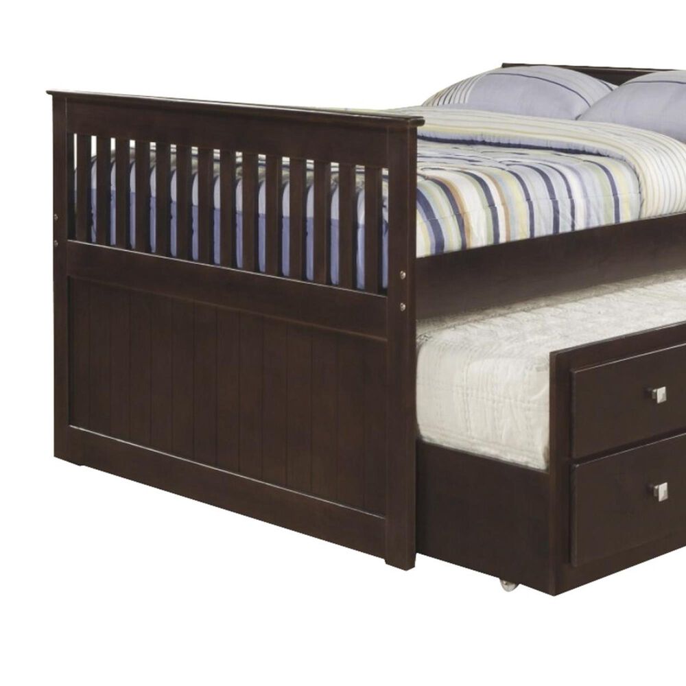 Forest Grove Twin Bed with Trundle in Dark Cappuccino, , large